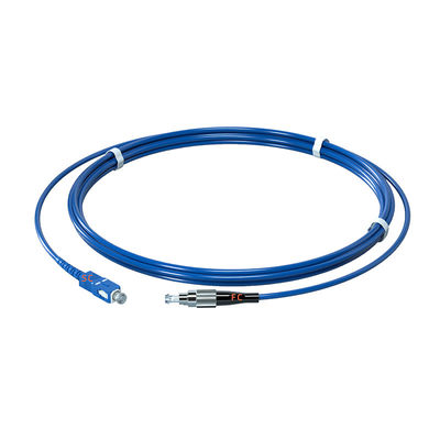 Купить FC UPC Connector Blue Single Mode Simplex FTTH Drop Cable Communication Armored Fiber Optic Patch Cord онлайн изготовление