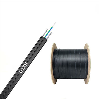 Купить Black Flat Drop Fiber Optic Cable HXCOWO GJXH G657A FTTH Flat Drop Fiber Cable онлайн изготовление