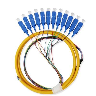 Купить 12 Core Single Mode SC Fiber Pigtail Cable for Networks Communication System Flexible онлайн изготовление