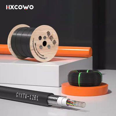 Купить High Speed HXCOWO Aerial Single Mode GYXTW Outdoor 12Core G652D Tube HDPE Jacket Armoured Fiber Optical Cable онлайн изготовление