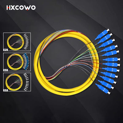 Купить HXCOWO FTTN Fiber Pigtails 12 Cores SC LC Pigtail ST FC UPC/APC MM 50/125 62.5/125 онлайн изготовление