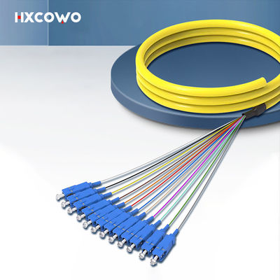 Купить HXCOWO SC Fanout SM 12 Core Fiber Optic Bundle Pigtail PVC LSZH Wavelength 850nm/1310nm/1550nm онлайн изготовление