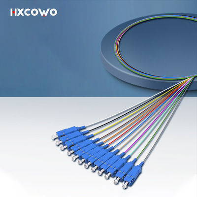 Купить HXCOWO 12 Core Bundle SC Pigtail G657A1 A2 1 Meter Customized Length Fiber Optic Pigtail онлайн изготовление