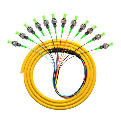 Купить PVC LSZH HXCOWO ST APC Connector SM MM 12 Core 1M Or Customized Length Fiber Optic Pigtail онлайн изготовление
