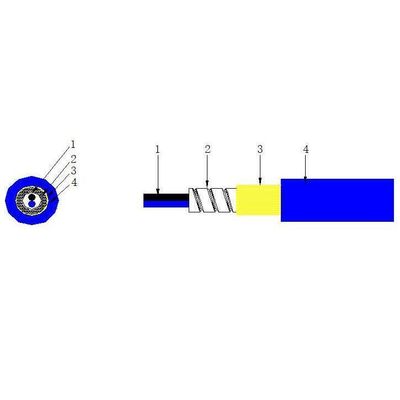 Купить Duplex LSZH Indoor Outdoor Armored Fiber 2 Core 3.0mm Steel Armored Fiber Optic Cable онлайн изготовление