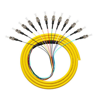 Купить 12 Cores 12F 9/125 0.9mm ST Singlemode FTTH Fiber Optic Pigtail Wavelength 1310nm онлайн изготовление