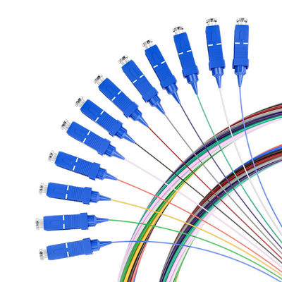 Купить G652D G657A Fiber Optic Pigtail 12 Color Loose Tube Tight Buffer SC UPC Pigtail онлайн изготовление