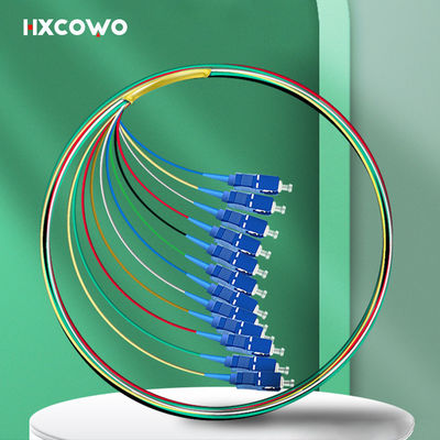 Купить FTTX HXCOWO 12 Color Fiber Optical Pigtail SC UPC Single Mode G657A 0.9mm G652D онлайн изготовление