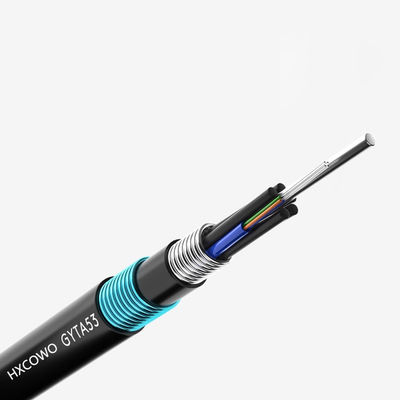 Купить HXCOWO GYTA53 48 Core G652D PE Underground Armored Fiber Optic Cable with LSOH Jacket онлайн изготовление