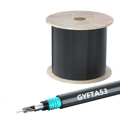 Купить GYFTA53 Бронированный оптоволоконный кабель для наружного применения с деревянным барабаном, упаковка OEM-ODM, высокоскоростная сварка плавлением с низкими потерями Производство в сети